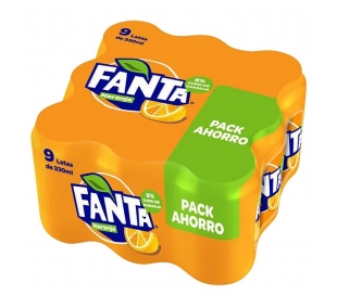 REFRESCO NARANJA FANTA PACK 9X330 ML.