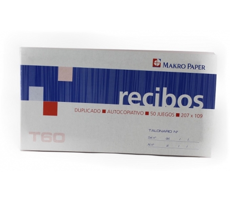 TALON RECIBOS DUPLICADO . 1 UN.