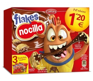 GALLETAS FLAKES NOCILLA CUETARA 3X35 GR.