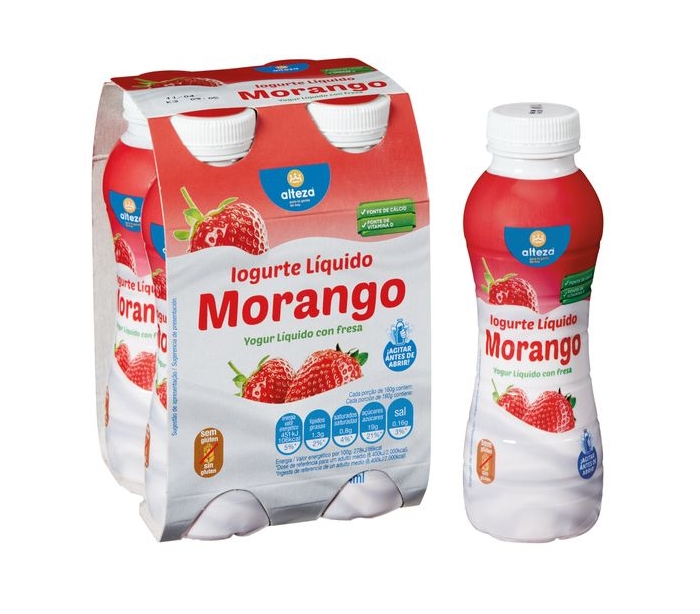 YOGUR LIQUIDO SABOR FRESA ALTEZA PACK 4X160 GR.