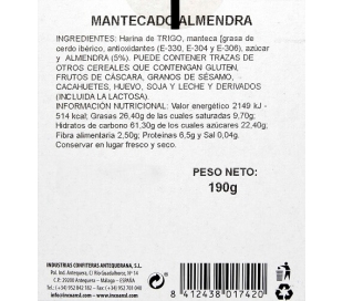 MANTECADO ALMENDRA FLOR DE ANTEQUERA 190 GR.