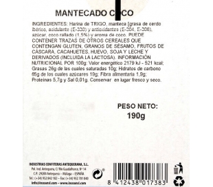 MANTECADO COCO FLOR DE ANTEQUERA 190 GR.