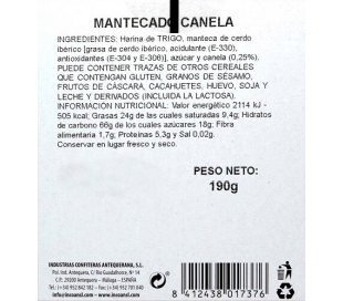 MANTECADO CANELA FLOR DE ANTEQUERA 190 GR.
