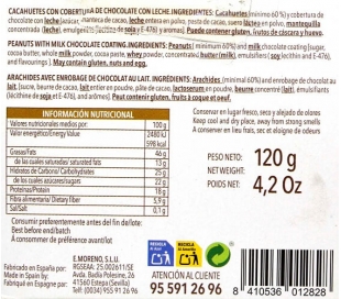 ROCAS DE CACAHUETE Y CHOCOLATE E.MORENO 120 GR.