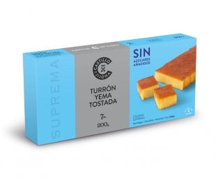 TURRON YEMA TOSTADA SIN AZUCAR CASTILLO DE JIJONA 200 GRS.