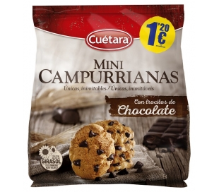 GALLETAS MINI CAMPURRIANAS CHOCOLATE CUÉTARA 145 GR.