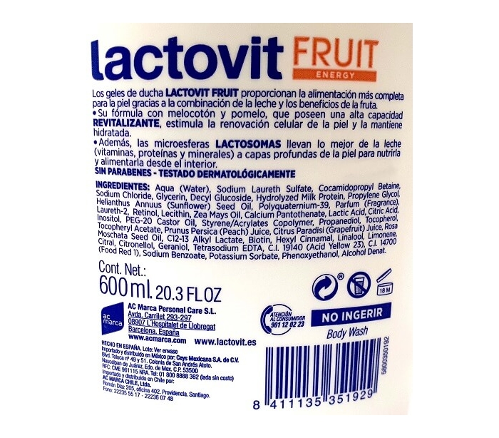 Lactovit Gel de ducha nutritivo 20.3 fl oz