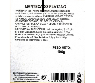 MANTECADO PLATANO FLOR DE ANTEQUERA 190 GR.