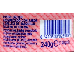 NATILLAS SABOR GALLETA CUBANITOS DANET PACK 2X120 GR.