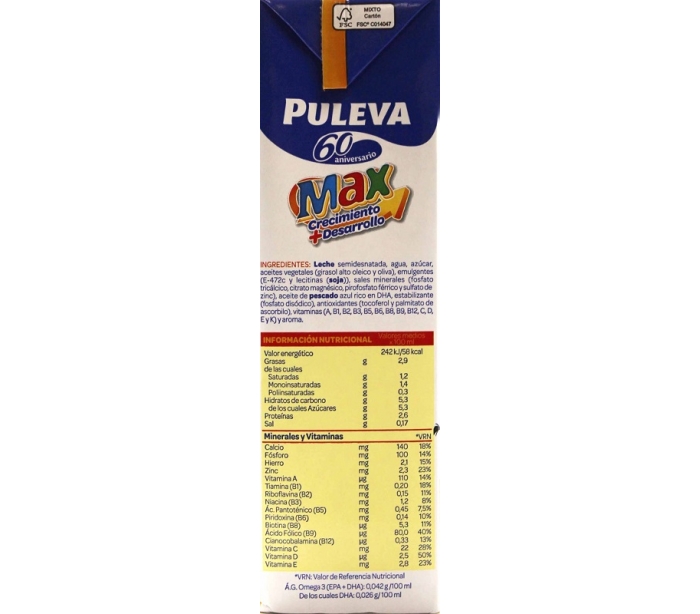 LECHE PULEVA MAX-ENERGIA+CRECIMIE-B/1 L