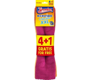 BAYETA MICROFIBRA XXL SPONTEX PACK 4+1 GRATIS