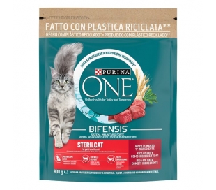 COMIDA GATO ESTERILIZADOS BUEY PURINA ONE 800 GRS.