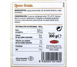 QUESO GOUDA LONCHAS MARGUI 300 GR.