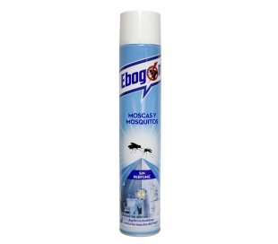 INSECTICIDA MOSCAS Y MOSQUITOS, SIN PERFUM EBOGON 750 ML.