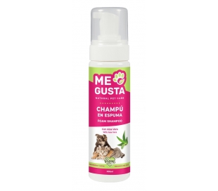 CUIDADO MASCOTA CHAMPÚ ESPUMA CON ALOE VERA ME GUSTA 200 ML.