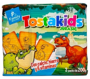 GALLETAS TOSTAKIDS JURASIC FAMILY BISCUITS 600 GR.