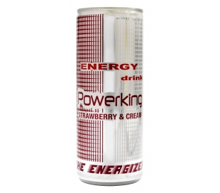 BEBIDA ENERGETICA FRESA Y CREMA POWERKING 250 ML.