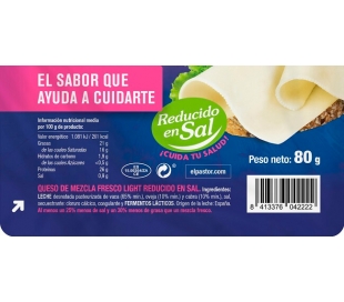 QUESO MEZCLA TIERNO LIGHT LONCHAS EL PASTOR 80 GRS.