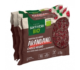 TORTITAS BIO ARROZ,ARÁNDANOS Y CHOCO NEGRO SANTIVERI PACK 3X35 GR.