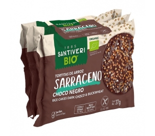 TORTITAS ARROZ BIO SARRACENO Y CHOCO NEGRO SANTIVERI 3X37 GR.