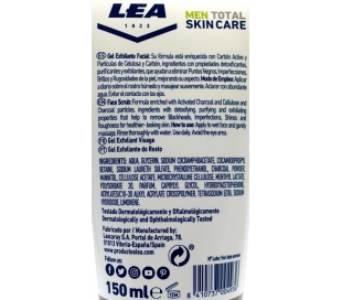 gel-exfoliante-facial-carbon-activo-lea-men-total-skin-care-150-ml