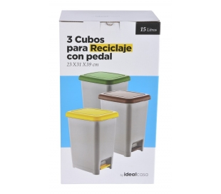 SET PAPELERA CON PEDAL 3 UN.