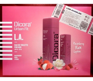 ESTUCHE FRAGANCIA MUJER LOS ANGELES DICORA URBAN FIT 100 ML+30 ML.