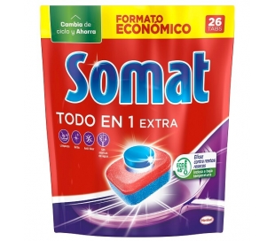 DETERGENTE TODO EN 1EXTRA SOMAT 26 PASTILLAS