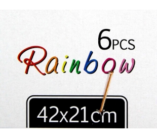 PERCHA PLASTICO RAINBOW 42X21 CM.6 UN.