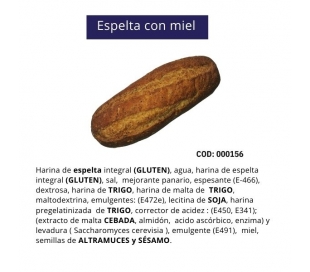 PAN ESPELTA CON MIEL 130 GRS.