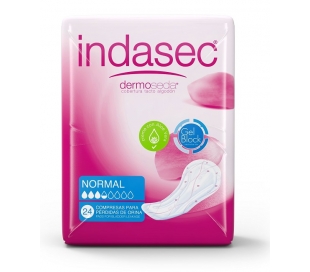 COMPRESA NORMAL GEL BLOCK INDASEC 24 UN.