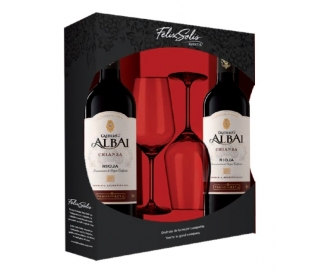 ESTUCHE VINO TINTO CRIANZA CASTILLO DE ALBAI 2 BOT 75 CL