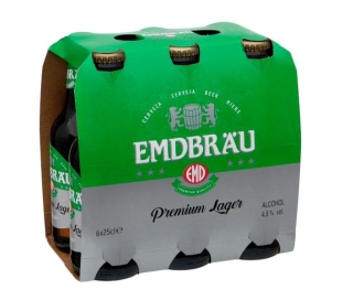CERVEZA CON ALCOHOL EMDBRAU BOTELLA 6X25 CL