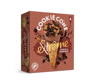 HELADO CONO COOKIE CHOCOLATE BROWNIE NESTLE PACK 4 UN.