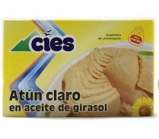 ATUN CLARO ACEITE GIRASOL CIES 143 GR.