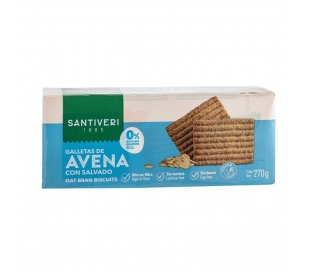GALLETAS SIN AZUCAR AVENA CON SALVADO SANTIVERI 270 GR.