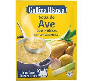 SOPA AVE CON FIDEO GALLINA BLANCA 76 GR.