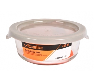 HERMETICO VIDRIO REDONDO VITALIC 400 ML.