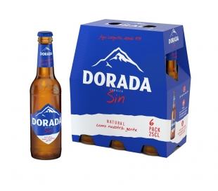 CERVEZA SIN ALCOHOL DORADA PACK 6X25 CL.BOT