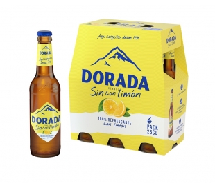 CERVEZA LIMON SIN ALCOHOL DORADA PACK 6X25 CL.BOT
