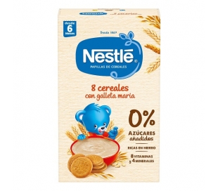 PAPILLA 8 CEREALES CON GALLETA MARÍA NESTLÉ 475 GR.