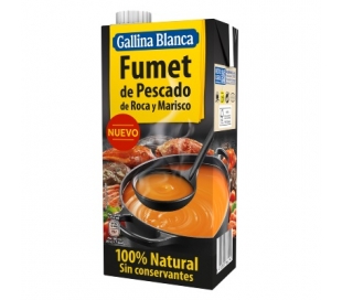 FUMET DE PESCADO DE ROCA Y MARISCO GALLINA BLANCA BRIK 1L.