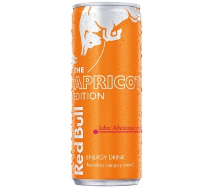 BEBIDA ENERGETICA SABOR ALBARICOQUE Y FRESA RED BULL LATA 250 ML.