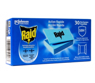 INSECTICIDA MOSQUITOS RAID 30 PASTILLAS
