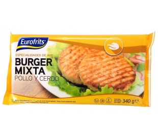 BURGER MIXTA POLLO Y CERFO EUROFRITS 340 GR.