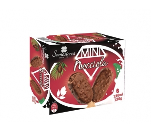 HELADO MINI BOMBON NOCCIOLA SOMOSIERRA PACK 6X50 ML.