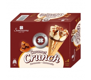 HELADO CONO CARAMEL CRUNCH SOMOSIERRA PACK 4X120 ML.