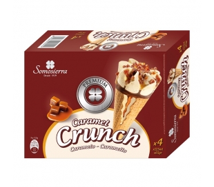 HELADO CONO CARAMEL CRUNCH SOMOSIERRA PACK 4X120 ML.