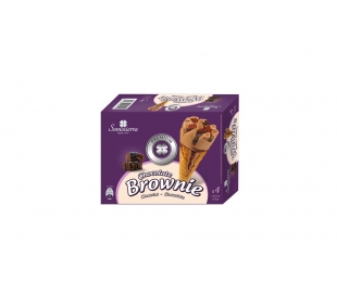 HELADO CONO CHOC. BROWNIE SOMOSIERRA PACK 4X120 ML.