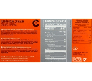 TURRON CREMA CATALANA CASTILLO DE JIJONA 200 GR.